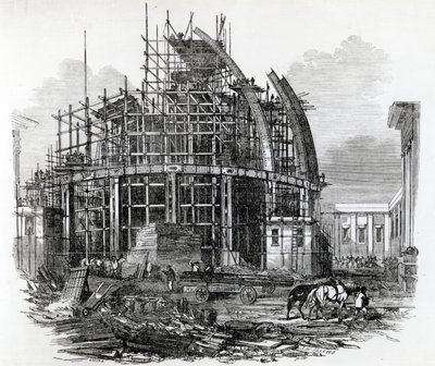 The New Reading-Room at the British Museum, in course of construction, engraved by C.W.Sheeres, published in 